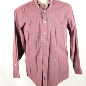 Tommy Hilfiger Men's 15.5 32/33 Red Plaid Poplin